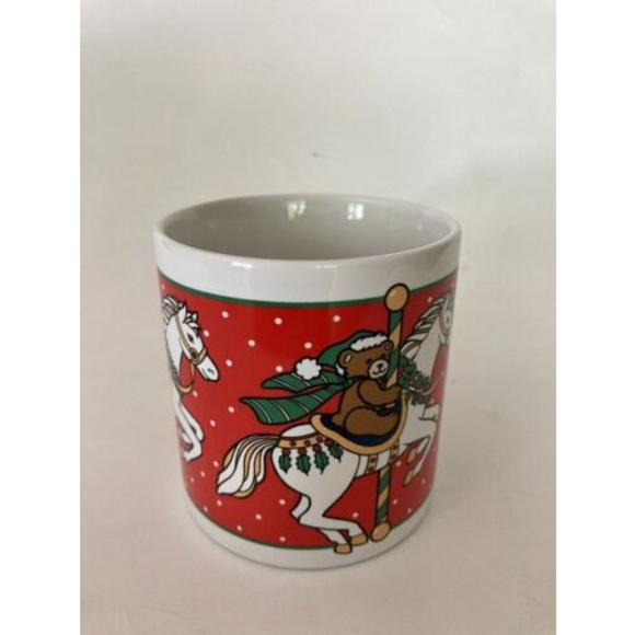 Vintage 1987 R. Dakin & Company Christmas Carousel Mug/Cup - Japan - #15-9130 - Picture 3 of 4